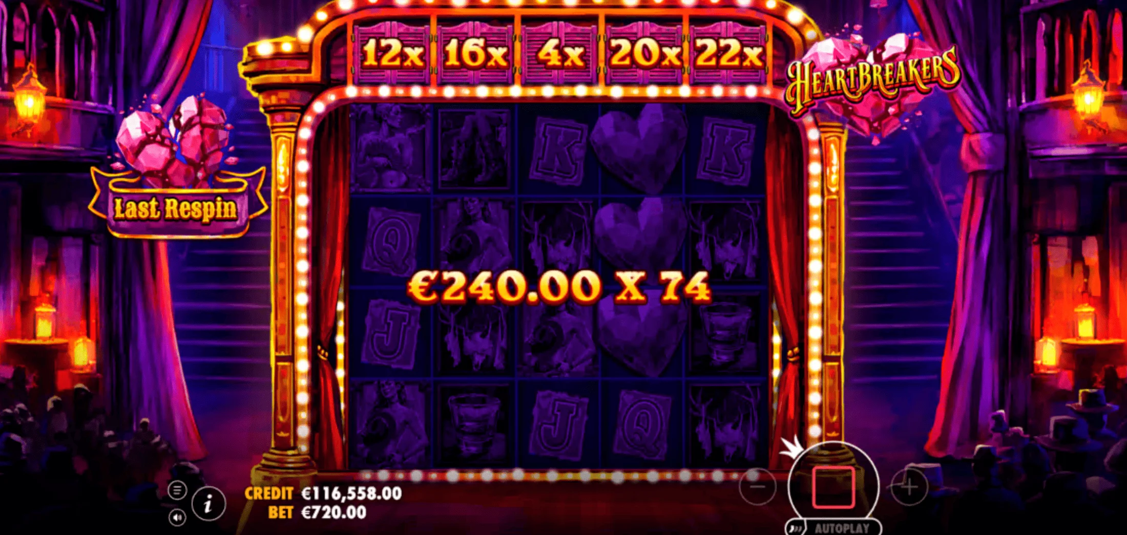 Heartbreakers - Standart Respin ve Super Respin bonus satın alma menüsü